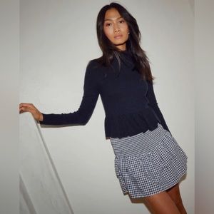Nation LTD Nili Skirt Blue Gingham Mini Pima Cotton